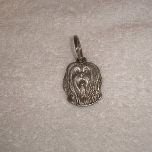 Rawgliffe pewter keychain Lhasa Apso dog